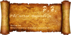 Pásztor Hasszán névjegykártya